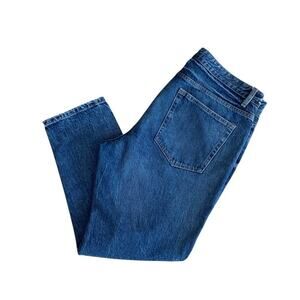 Zara High Rise Tapered Denim Button Fly Jeans Size 36